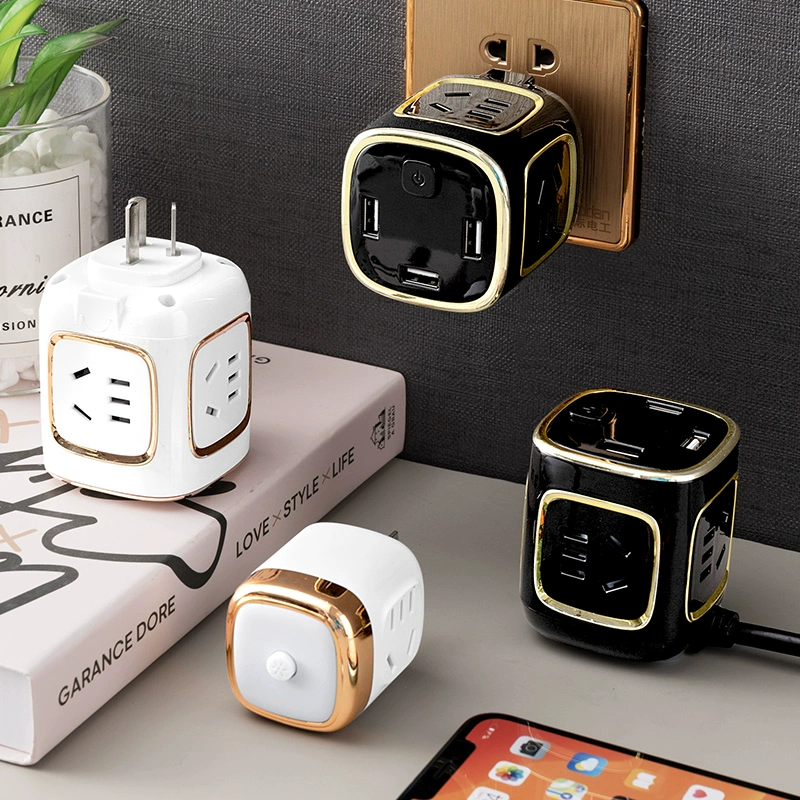 Разъем-адаптер головоломки Рубика с несколькими USB гнездами - USB розетка студент USP резка рядов без переноса линии