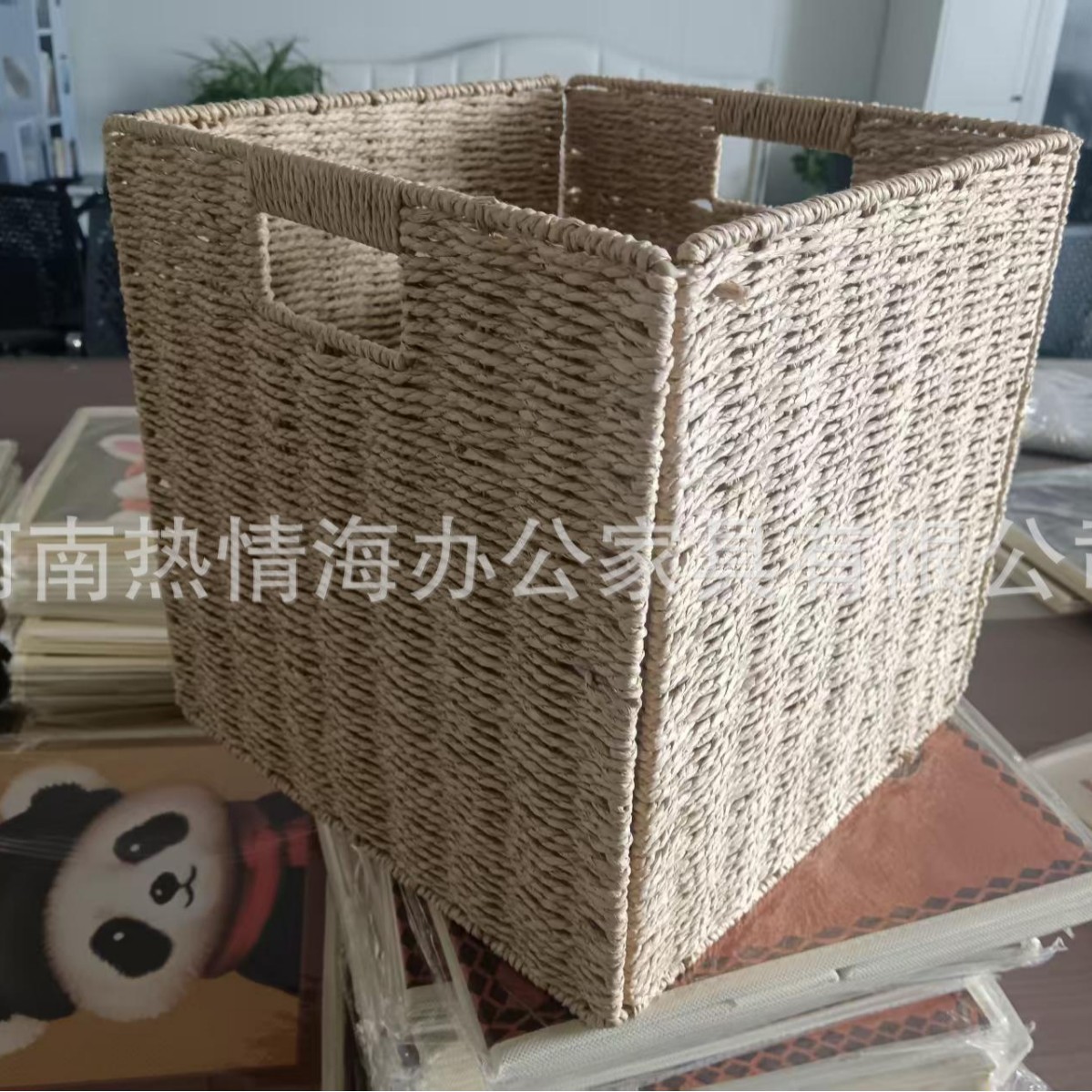 Light color rattan storage box