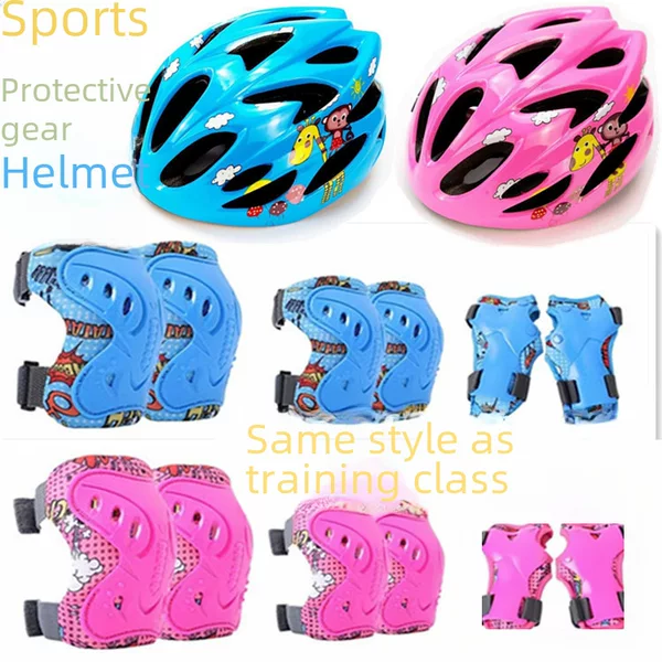 Roller Skating Training Class Same Style Children's Skating Protector Helmet Suit Roller Skating Bag Three-Layer Bag Protector Knee Pad