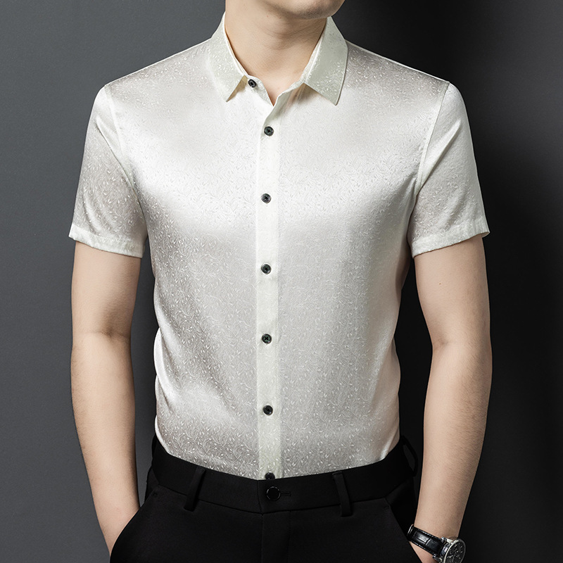 Summer thin silk casual breathable universal shirt