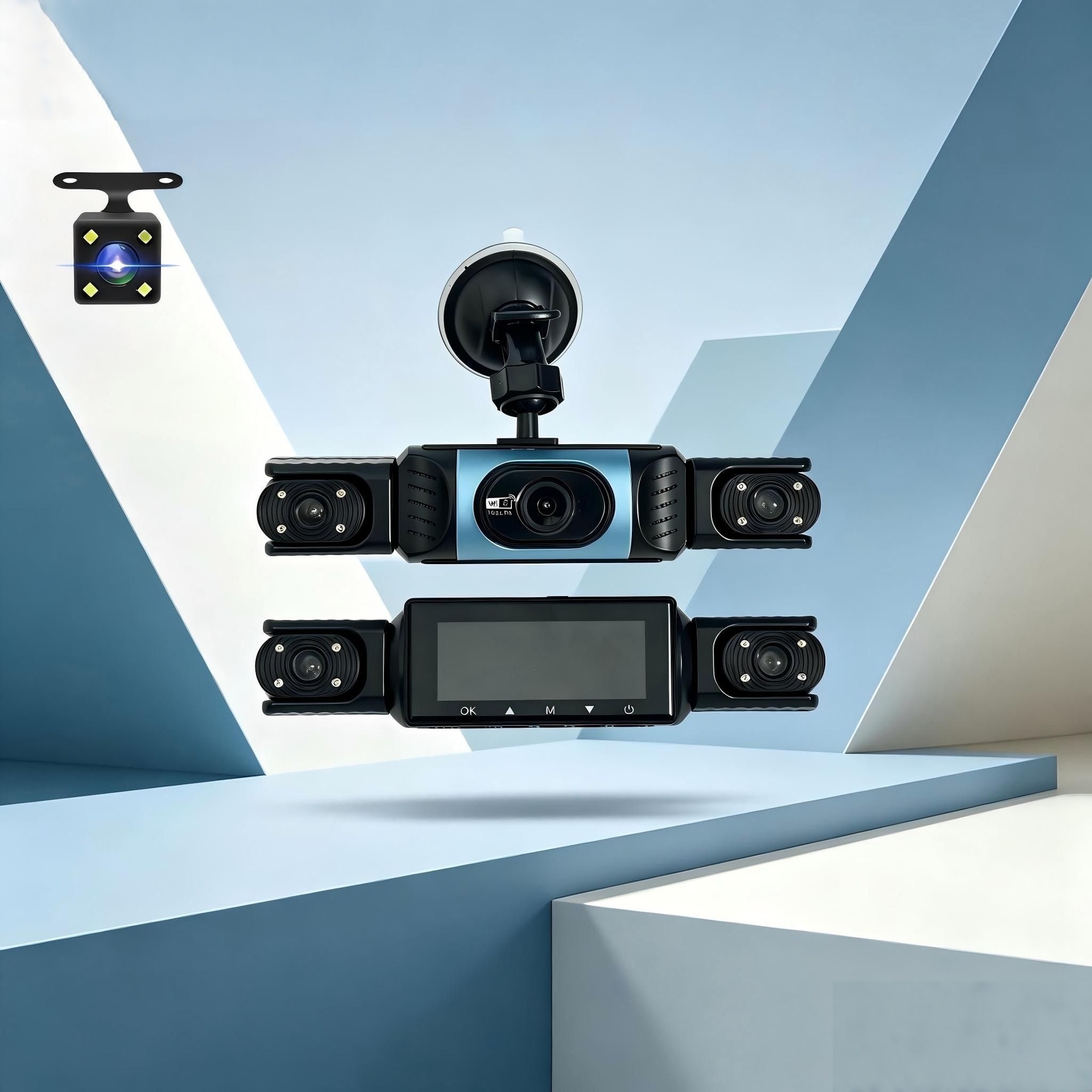 Factory direct supply of three-channel dashcams for cross-border e-commerce, high-definition car monitoring, and dropshipping