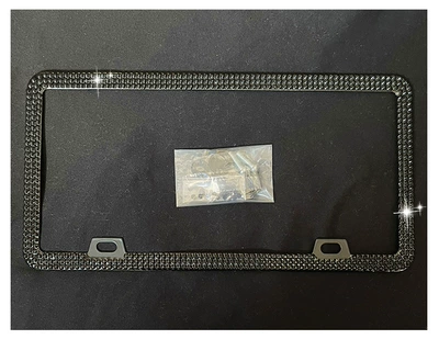 License plate holder/license plate holder frame US gauge license plate frame - american-gauge-black-rhinestone