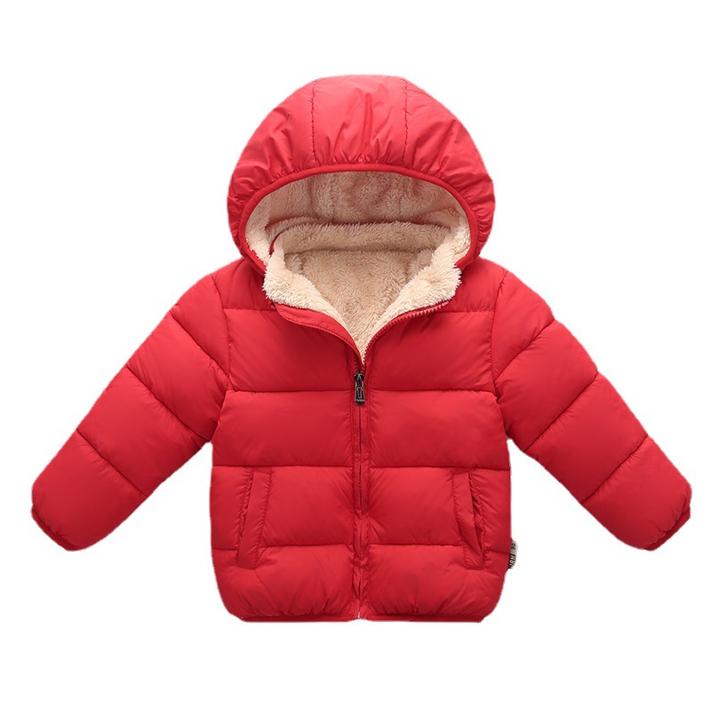 2022 Abrigo acolchado de algodón para niños de invierno al por mayor forrado de lana engrosada chaqueta con capucha para bebés chaqueta de plumón para niños pequeños y medianos para hombres y mujeres