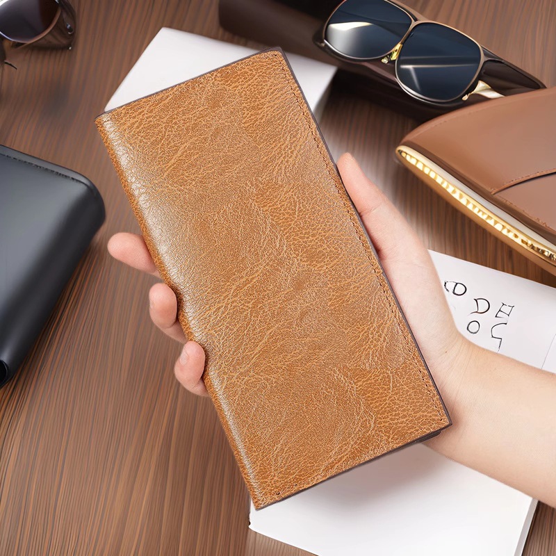 Wholesale cross-border men's retro wallets, ready to ship, multi-functional multi-card slot wallets, coin purses, wallets, manufacturer with logo printing.