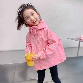 女童外套春秋款2026新款洋气女宝宝春装韩版风衣儿童装春季冲锋衣