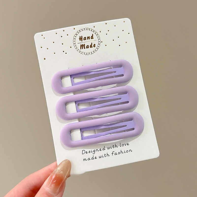 2# Purple rectangular hollow BB clip 3-piece set-6cm frosted