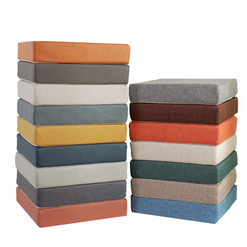 Custom wholesale linen seat cushions with high rebound high-density sponge padding, solid wood sofas, thick chair pads, cotton linen cushions