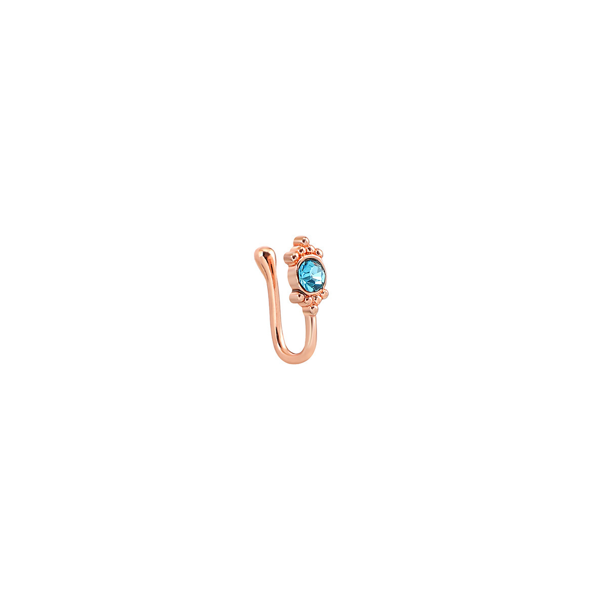 Cross-Border Simple Exquisite Inlaid Diamond Leaf Rose Flower Foreign Trade Jewelry Stud European And American_voghion.com
