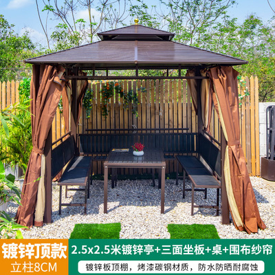 Pabellón al aire libre Villa patio hierro jardín toldo al aire libre nuevo estilo chino techo ocio granja pabellón