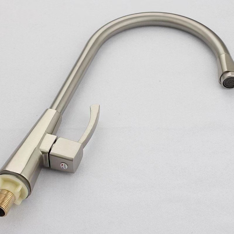 Export 304 stainless steel surface, brass valve core, single cooling faucet, washbasin, countertop basin, kitchen sink faucet details Picture
