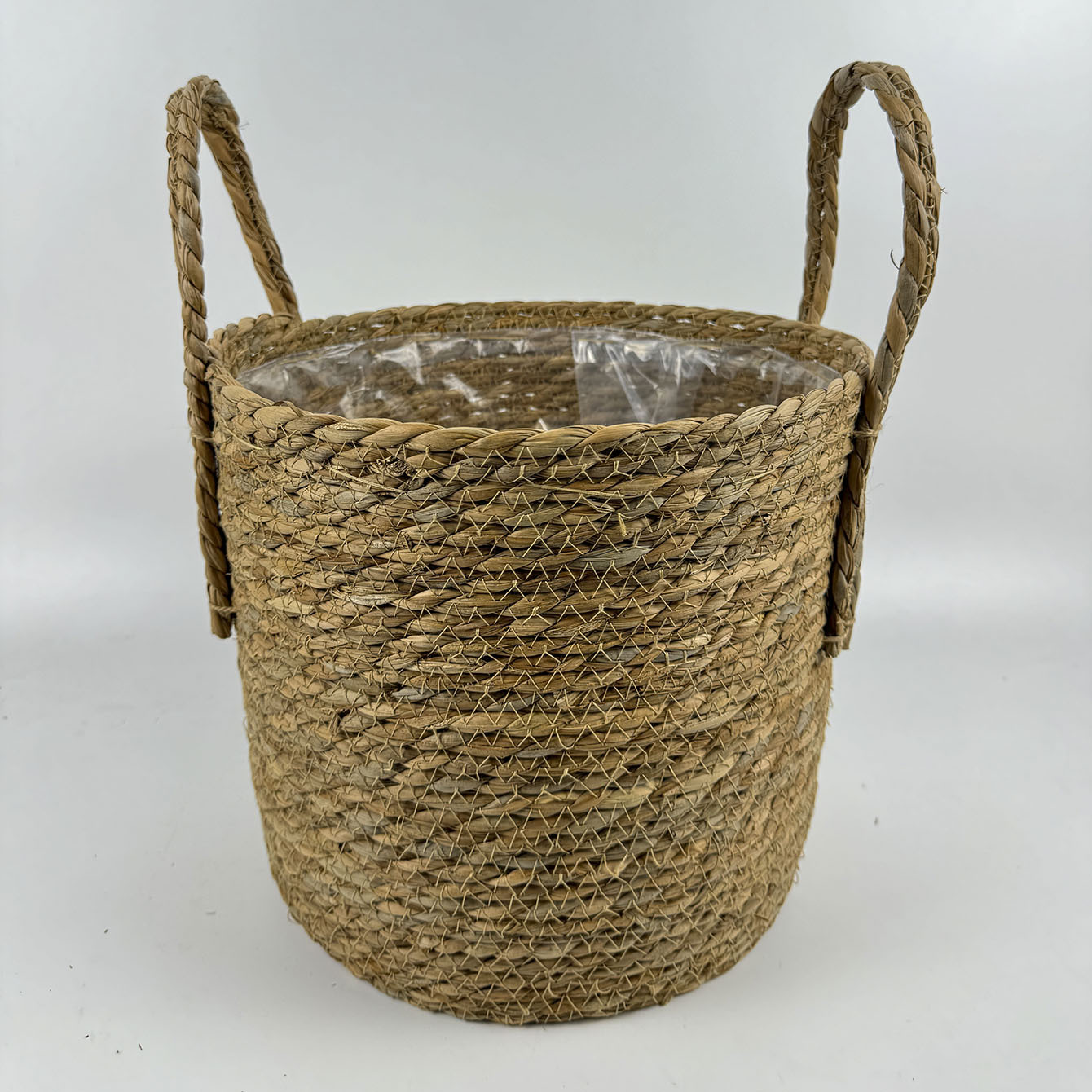 Cestas de tejido de cuerda de paja plantas de interior plantas de plantación verde de suelo ornamentos de maceta decorativa portátil para el hogar canasta con forro