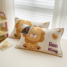 纯棉枕巾一对装四层纱布全棉卡通可爱枕头套加宽加大双面四季通用