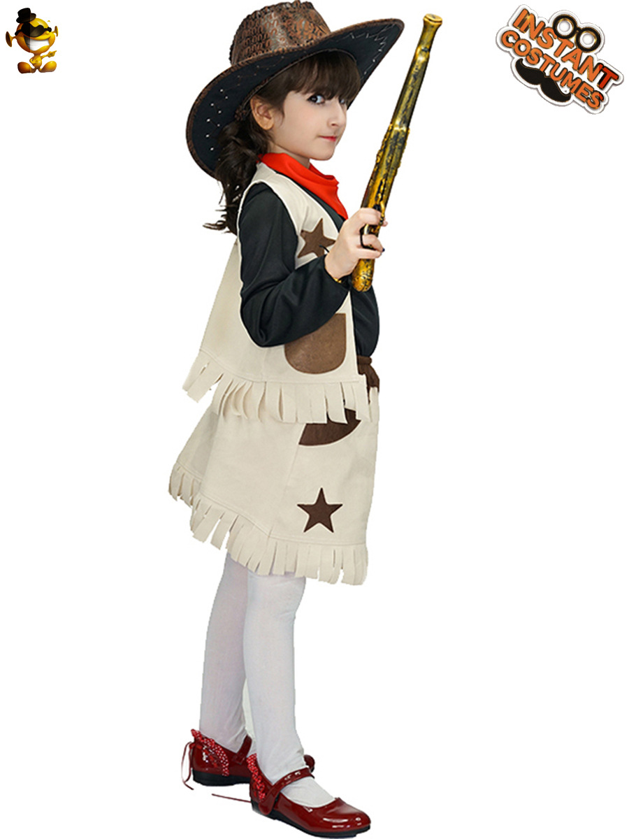 Etapa traje de fiesta de la mascarada ropa traje de rendimiento de Halloween Cosplay traje niña Denim