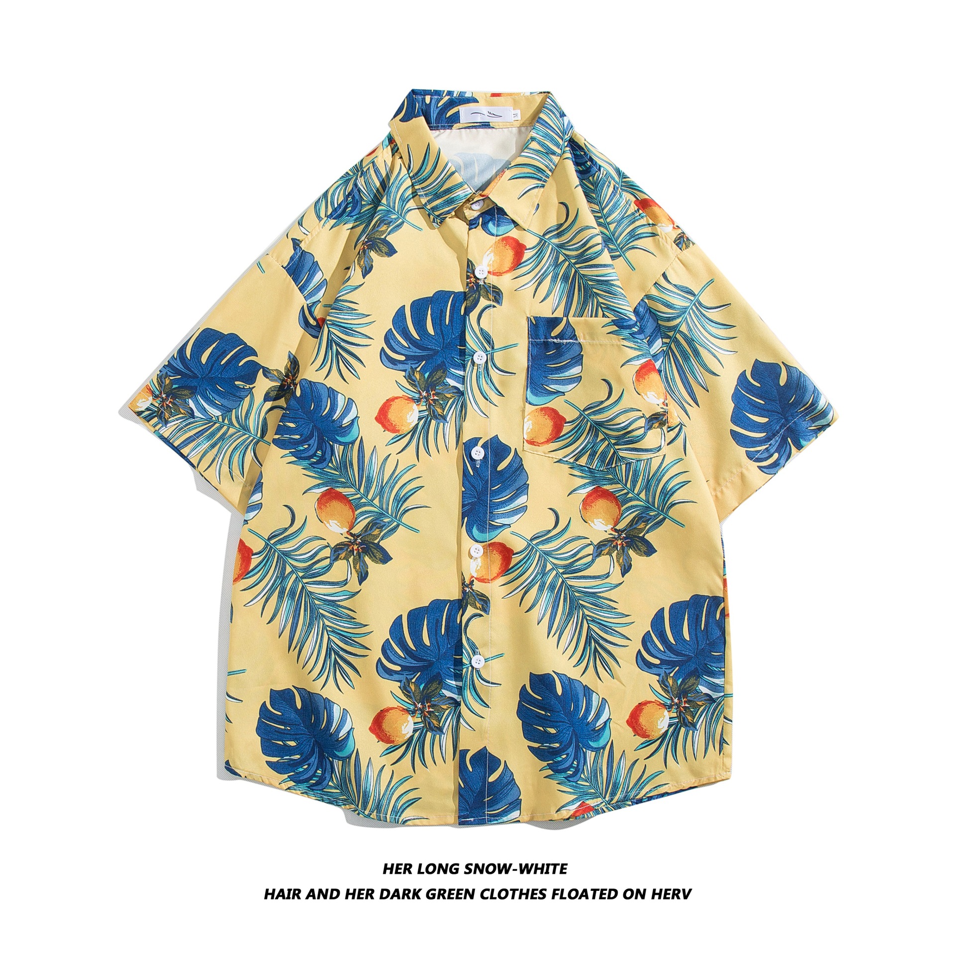 Men's Floral Short Sleeved Shirt Style Retro Hawaiian Loose Fit Versatile Beach Clothing_viptrois.com
