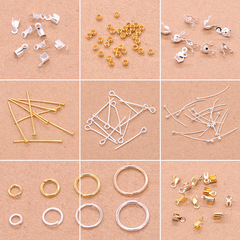 Ancient style beading material diy jewelry accessories handmade metal connecting circle single circle positioning bead T needle 9-word round head needle