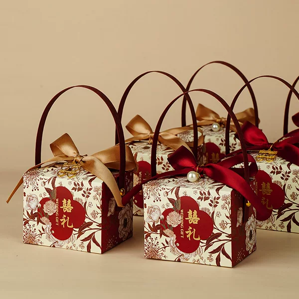 New Wedding Candy Box Chinese Style Wedding Souvenir Candy Box High-End Empty Box Large Capacity Wholesale