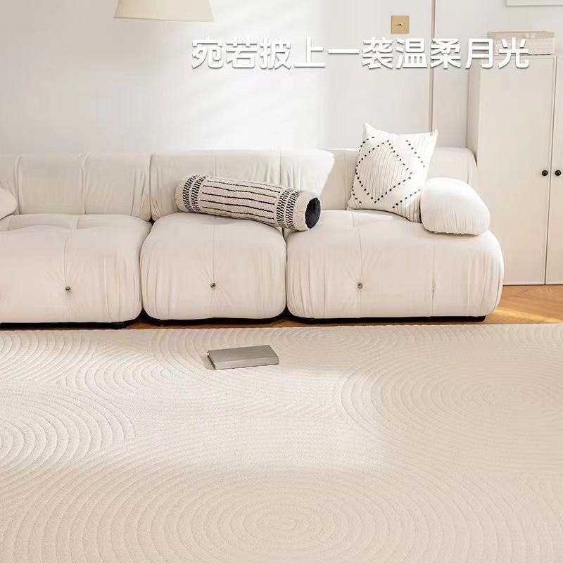 Salón de estar ligero lujoso impermeable alfombra de seda de diatomeas alfombra de suelo sofá de dormitorio crema viento no lavable limpieza anti-sucia antideslizante
