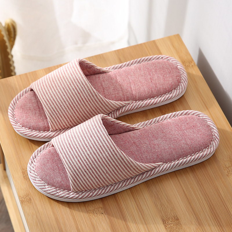 リネンスリッパ男性春夏居ホーム室内床滑り止め耐摩耗性四季コットンスリッパ男性家庭用静音