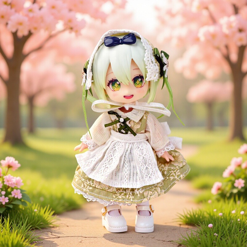 Maid Ob11 Baby Clothes Green Skirt Kindergarten Uniform Suit 12 Points Bjd Doll Figure Uf College Body