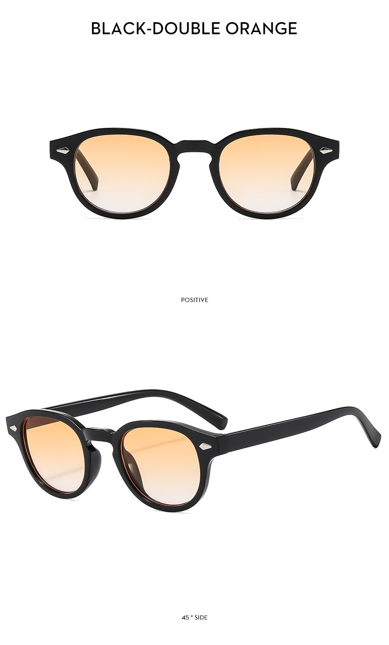 24g Weight Full Frame Glasses Structure Sunglasses Classification Ac, UV400 Protection Lens Material Round Frame Glasses Style Outdoor, Travel Occasion Solid Color Pattern Men's Gender IG Style, Streetwear Style Grey, Black Color IG Style Streetwear Solid Color Ac UV400 Protection Round Frame Full Frame Men's Sunglasses 26