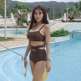 厂家直销显瘦韩版女士时尚分体纯色小胸聚拢绑带性感显瘦欧美时尚