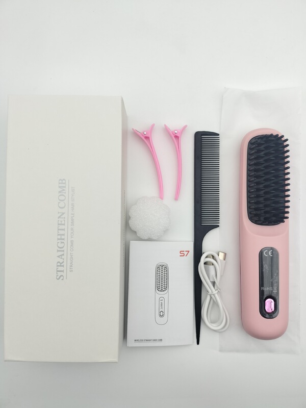 さまざまなワイヤレスマイナスイオンヘアストレートニングコーム、充電式セラミック電気コーム、ヘアストレートナー、カーリングとストレートの両用卸売のクロスボーダーホットセール|undefined
