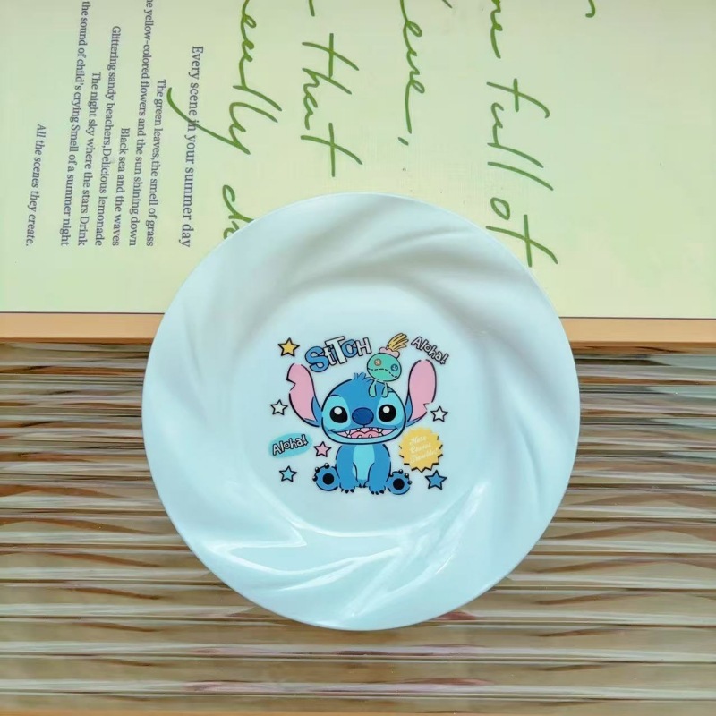 史迪仔猫咪家用餐桌吐骨碟点心盘库洛米塑料零食收纳盘甜品小吃盘|undefined