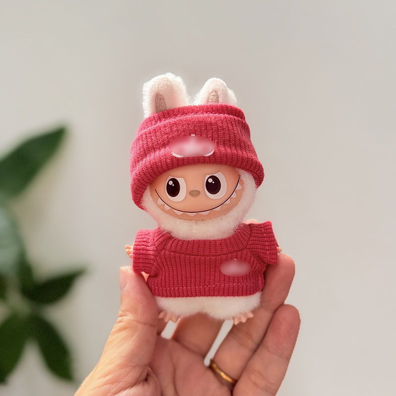 迷你版4.0LABUBU搪胶脸毛绒盲盒玩偶衣服圣诞套装小鼻嘎心底密码|undefined