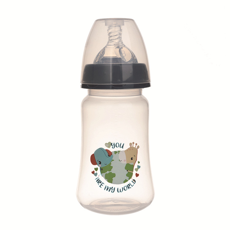 250ml塑料奶瓶宽颈婴儿喂养宝宝喝水宽口pp奶瓶防胀气