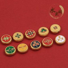 国風古法金沙滴油開運五路財神福牌ペンダント手作りdiyネックレスブレスレットアクセサリーペンダント