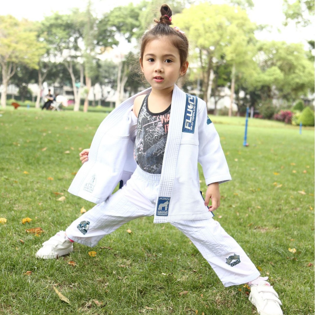 FLUORY fire Brazil jujitsu suit women cute embroidered BJJ GI jujitsu suit children training jujitsu suit