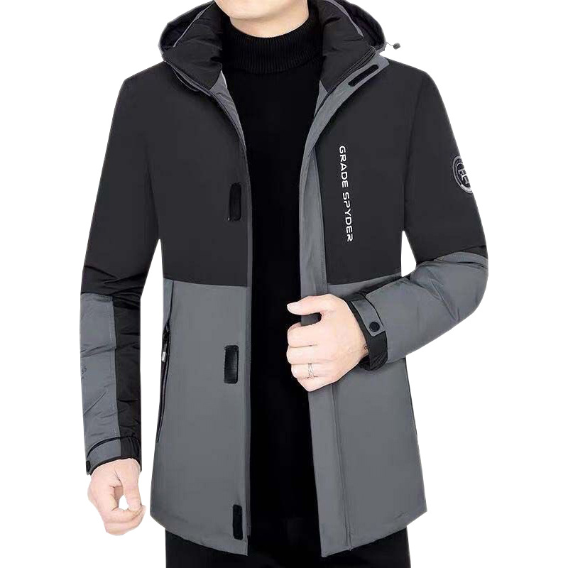Chaqueta acolchada de algodón con capucha casual para hombres de mediana edad Chaqueta acolchada de algodón engrosada invierno cálido invierno abrigo de papá chaqueta acolchada de algodón