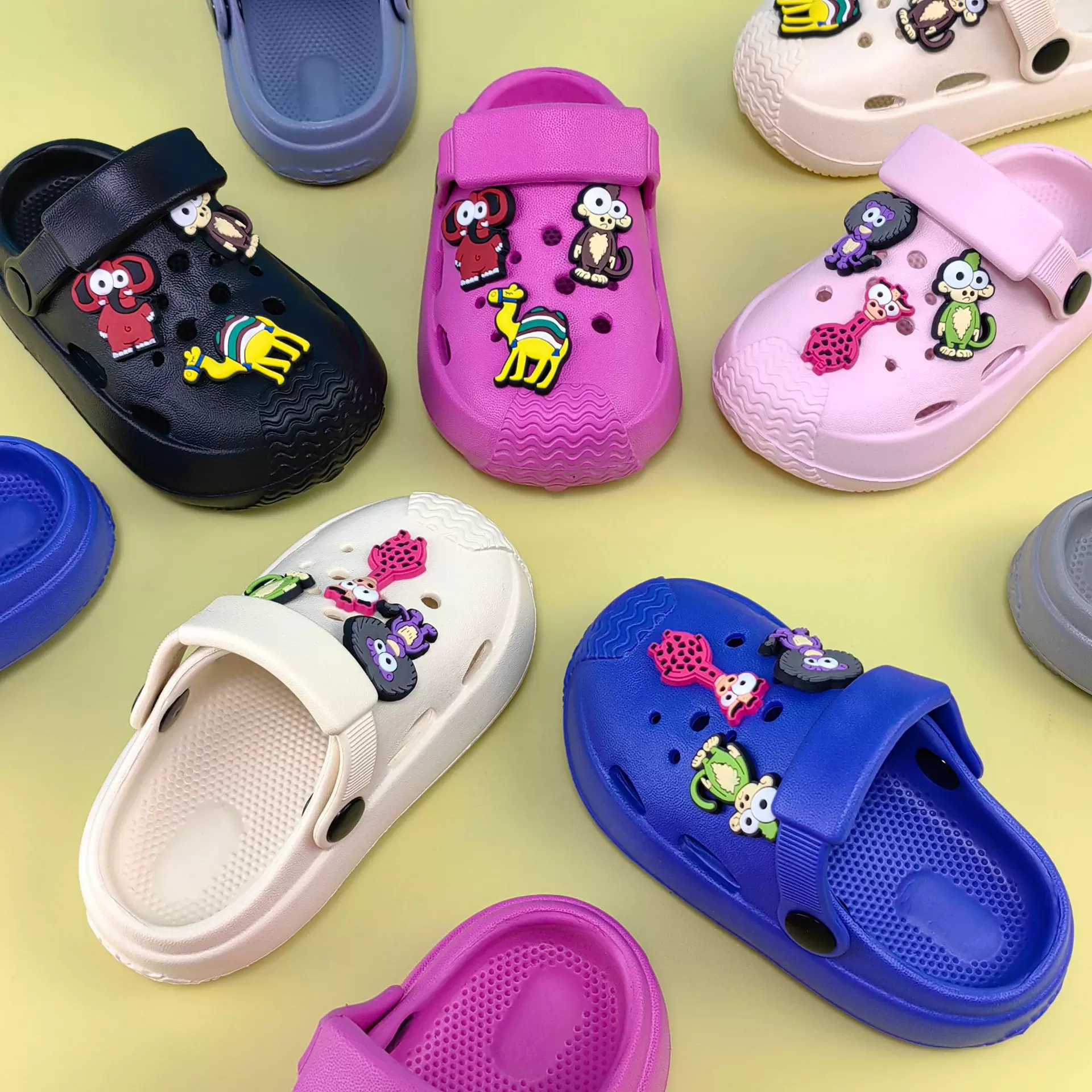 夏季儿童拖鞋男童女童居家室内卡通可爱宝宝eva大象配饰洞洞工厂