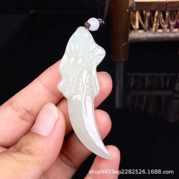 Men's pendant white jade