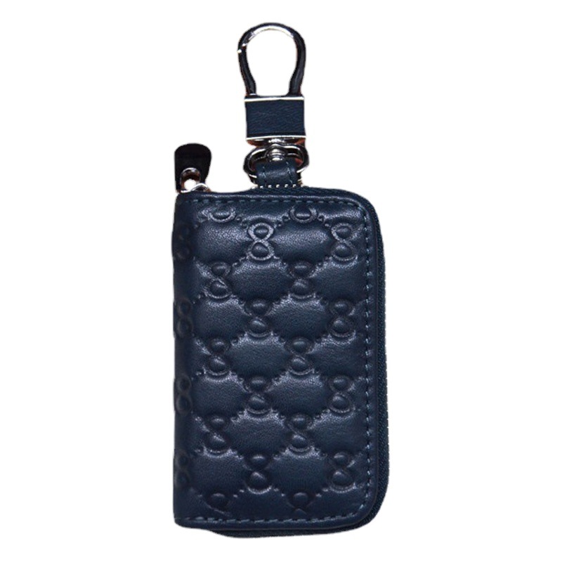 New fashion first layer cowhide embossed car remote control key case leather car unisex factory wholesale