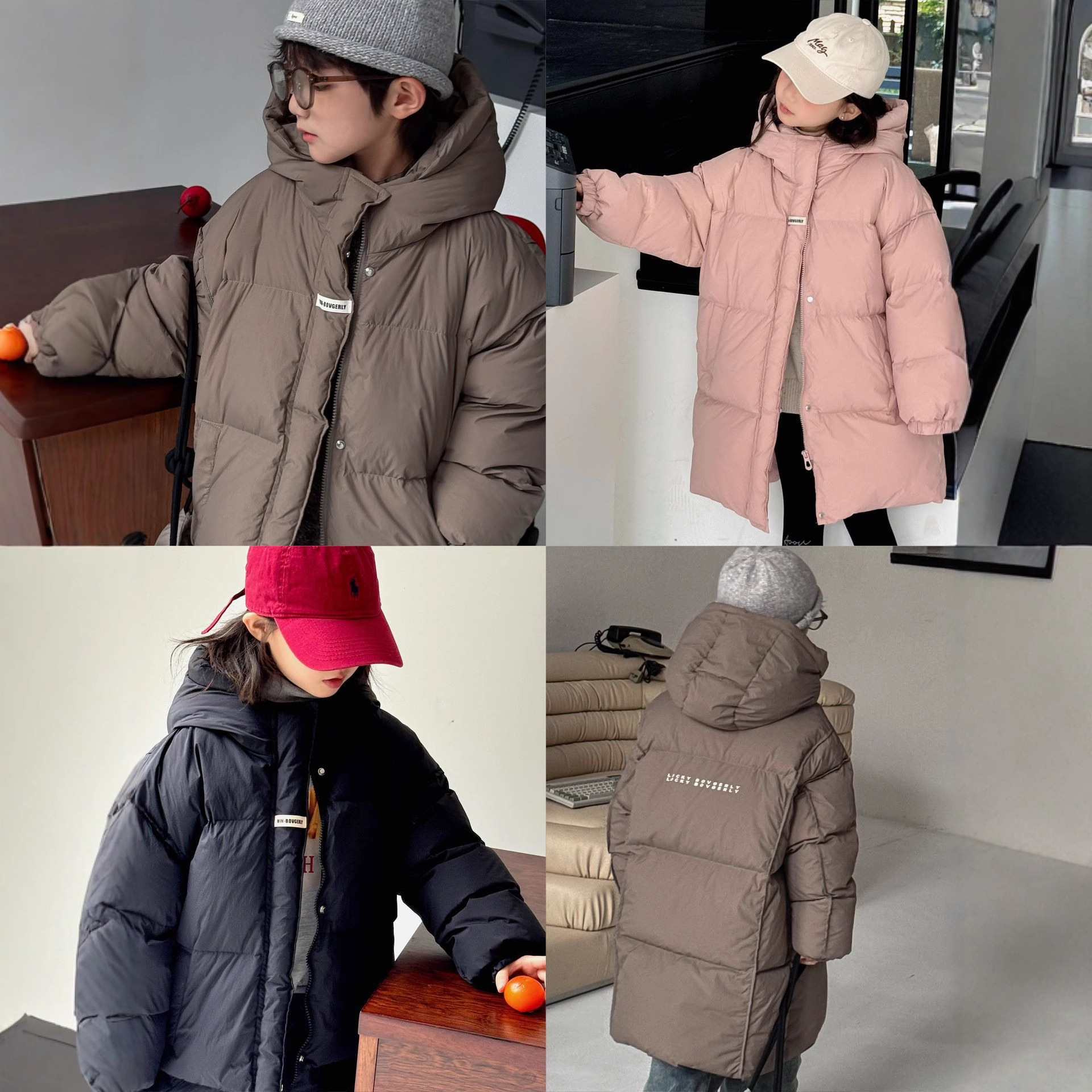 Men's and Women's Mid-Length Winter New Dupont Three-Proof down Jacket Casual Loose 90 White Duck down Zipper Jacket