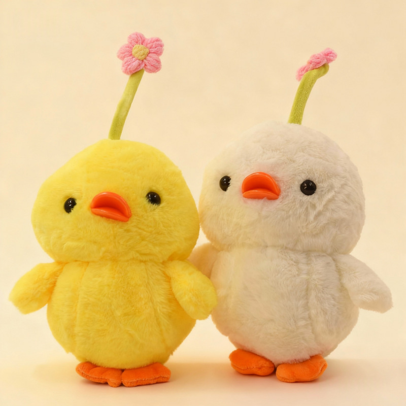 Cute alegre pollo juguete de peluche muñeca muñeca para niños agarrar muñeca mesa acompañada de decoración regalo de cumpleaños para chicas