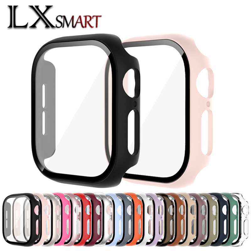 Suitable for All Series of Apple Watch 12, Pc Matte Oil-Sprayed Tempered Film Integrated Full-Cover Case Suitable for All Series of Apple Watch 12, Pc Matte Oil-Sprayed Tempered Film Integrated Full-Cover Case