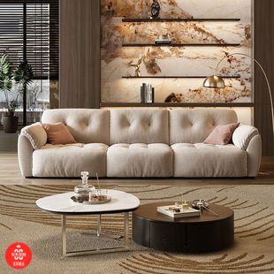 Italian Minimalist Cloud Cloth Sofa Movable Backrest Deep Sitting Wide Silent Wind High Backrest Functional Sofa Furniture