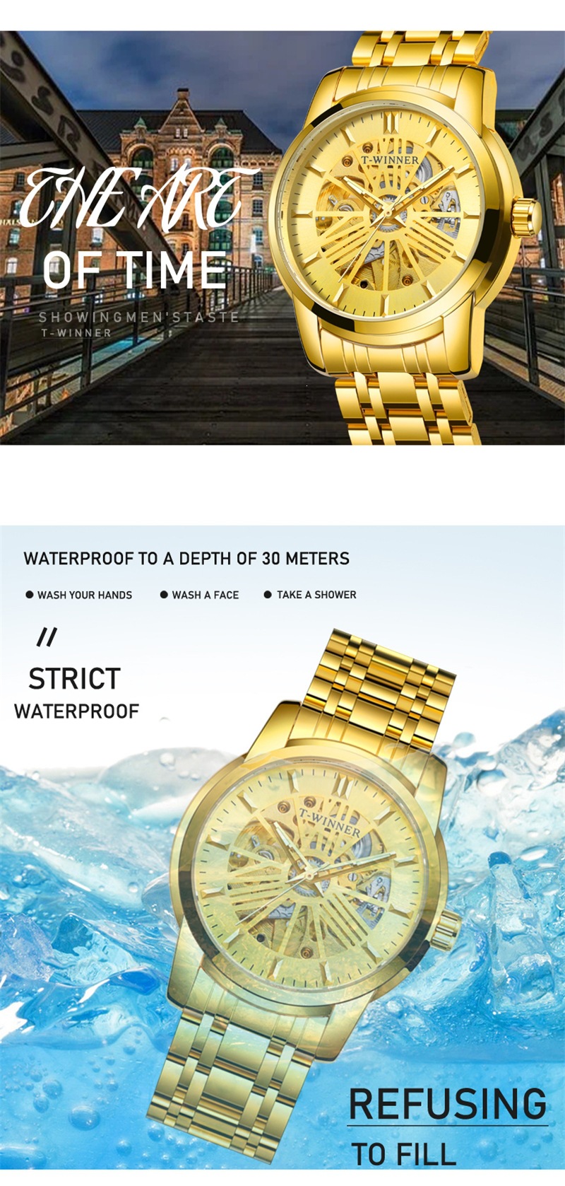Mechanical Men's Watch With Round Dial And Luminous Hands_voghion.com