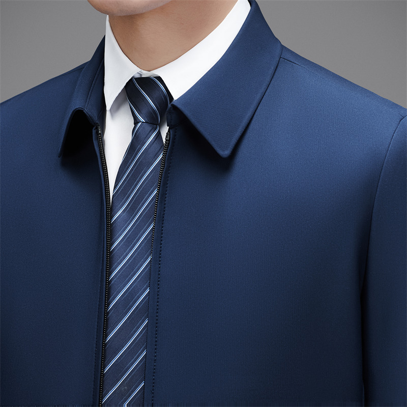Yagor Lapel Executive Jacket Men's 2026 Spring Business Commuting Casual Dad Jacket for Middle-Aged and Elderly
