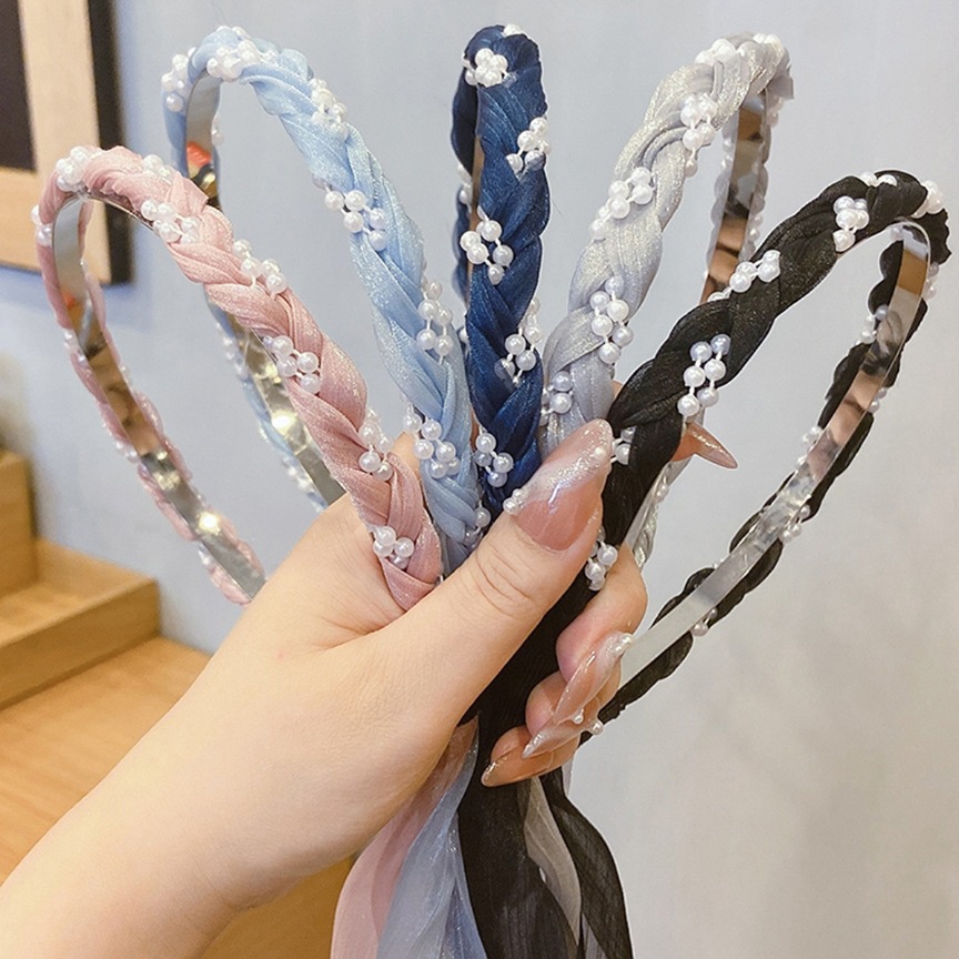 Xiangfei amantes de la tela accesorios para el cabello de alta apariencia de una sola pieza cinta de la diadema de perlas de Corea banda de pelo horquilla de hadas