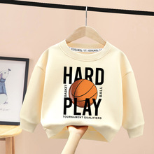 厂家直销2023新款网红洋气字母纯棉加绒加厚冬装儿童卫衣春秋款