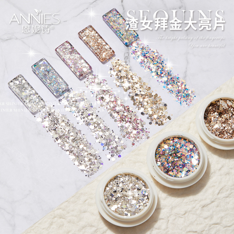Nail art net red gold sequins explosion new nail art flash mixed ultra-thin irregular nail decorations