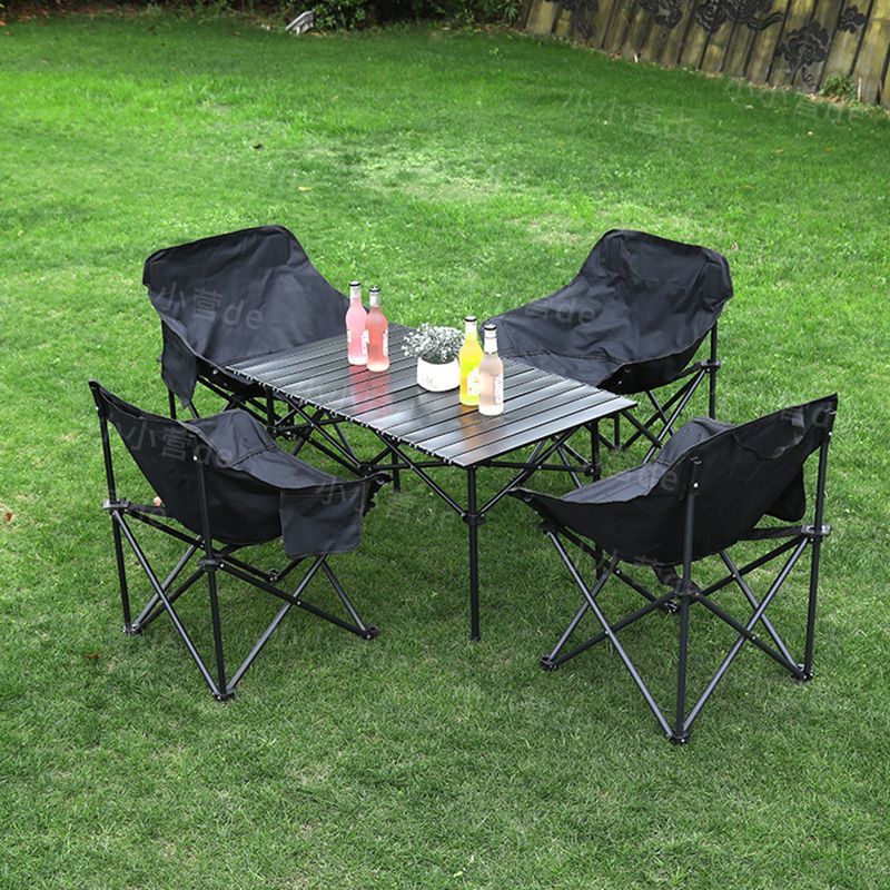 Folding Table Outdoor Folding Table and Chair Set Portable Leisure Lazy Chair with Backrest Outdoor Picnic Folding Table