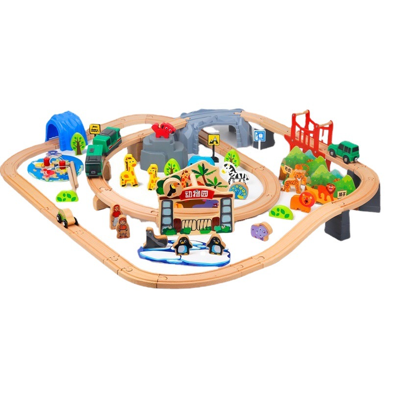 Los niños de la venta caliente de juguete magnético tren de madera de simulación de tránsito ferroviario Thomas tren ferroviario eléctrico