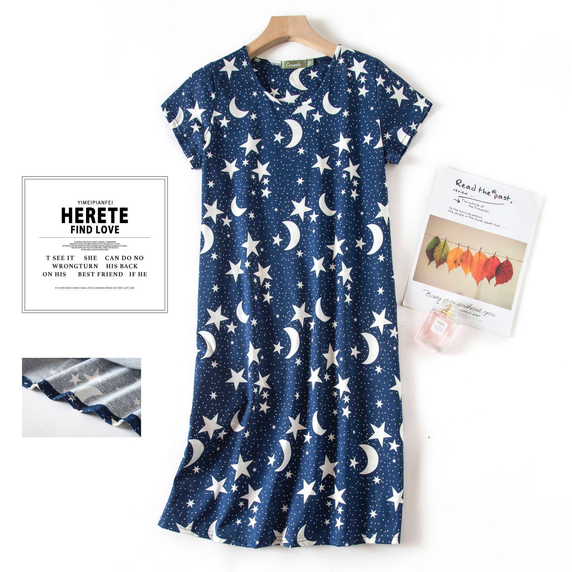 Blue and white - stars and moon / S