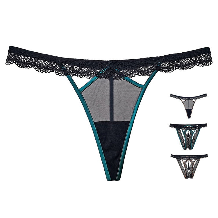Dropshipping! 8401T/K Sexy Lace Thong Temptation Thin One-Thread Peach Butt T-Pants for Women