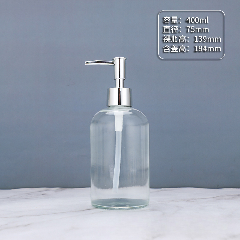 Dispensador de jabón líquido de vidrio negro mate, frasco recargable para baño o cocina