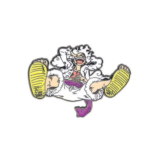 Animation peripheral One Piece Luffy fifth gear brooch Straw Hat Luffy Sun God Nika form imitation enamel badge